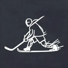 Kreslený hokejista tučnou fixkou