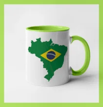 Brazília vlajka v mape