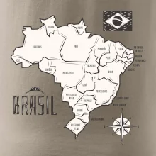 Brazília mapa s názvami regiónov