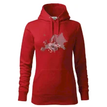 Mapa Európy - srdce v Ukrajine