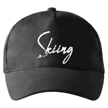 Skiing nápis lyžiar