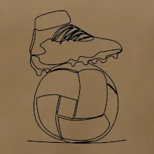 Futbalová lopta kopačka jedným ťahom