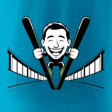 Vysmiatý kreslený skokan