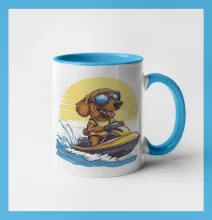 Jazvečík na vodnom skútri