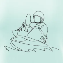 Kajak na vode jedným ťahom Kajak na vode jedným ťahom