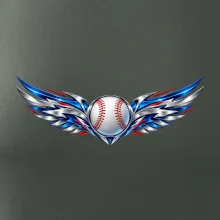 Baseballový míček s kovovými křídly