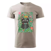 Mačka s kvetmi maľované