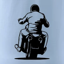 Motorkář na zádech - chopper