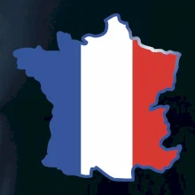 Francúzska vlajka mapa obrys