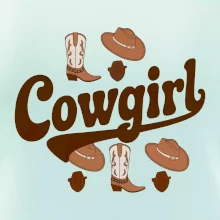 Cowgirl nápis a oblečenie Cowgirl nápis a oblečenie