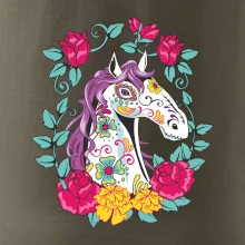 Kôň farebný s kvetinami