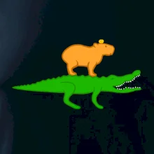 Kapybara na krokodílovi