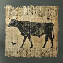 Egyptské hieroglyfy krava