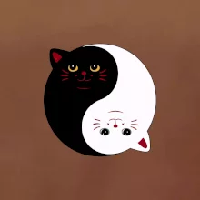 Mačky jin jang farebné