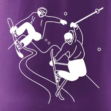 Lyžovanie - kreslené obrázok