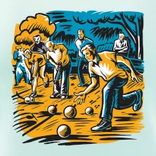 Petanque hra - modro oranžová