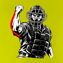 Baseballový rozhodčí signalizuje strike