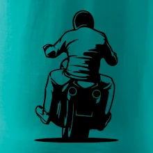 Motorkář na zádech - chopper