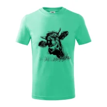 Čiernobiela karikatúra čierna krava hlava