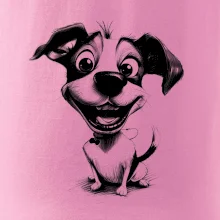 Čiernobiela karikatúra Jack Russell teriér