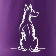 Pes kreslený zozadu