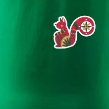 Folklór na prsníku veverička