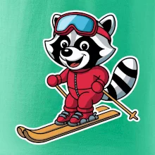 Mýval na lyžiach - kreslený