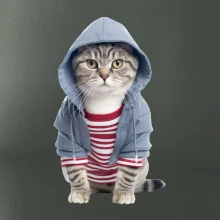 Mačka v pruhovanom triku