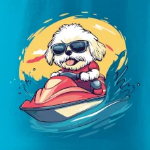 Lhasa Apso na vodnom skútri