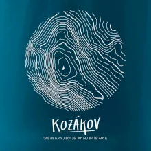 Kozákov - vrstevnice v kruhu