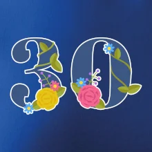 Kvetinové číslo kreslené - 30