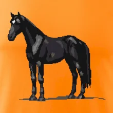 Čierny kôň pixel