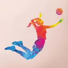 Volejbalista/Volejbalistka splash s loptou