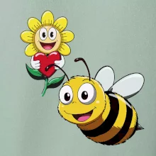 Parové tričko - Včela a kvetina