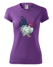 Kohút kreslený biely