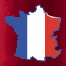 Francúzska vlajka mapa obrys