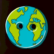 Planéta krajiny gombík (Pecka design)