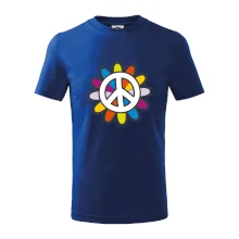 Peace symbol s kreslenou kvetinou