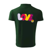 Love nápis s kvetinou