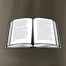 Kniha čiernobiela otvorená s textom