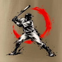 Baseballový pálkař japonská tušová malba