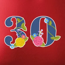 Kvetinové číslo kreslené - 30