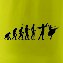 Evolúcia tanec - muž a žena so sukňou