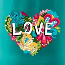 Love nápis květovaný