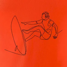 Surfer na vlne jedným ťahom