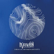 Kriváň - vrstevnice v kruhu