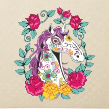 Kôň farebný s kvetinami