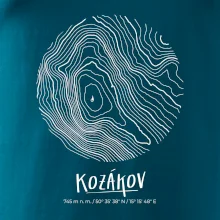 Kozákov - vrstevnice v kruhu