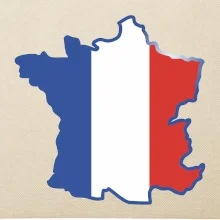 Francúzska vlajka mapa obrys