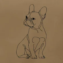 Francúzsky buldoček čierna kresba